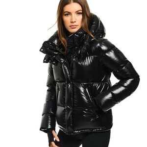 SAM. Glossy Black Puffer Jacket